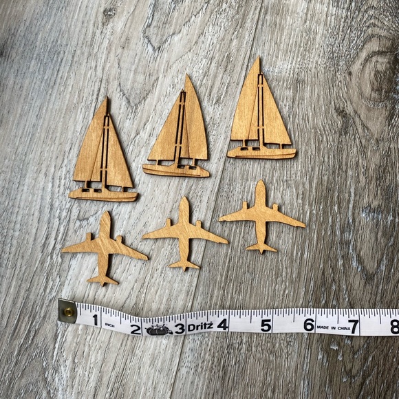 5/$10 Die Cut Wooden Shapes, Pieces of Boats and Airplanes - Picture 3 of 6
